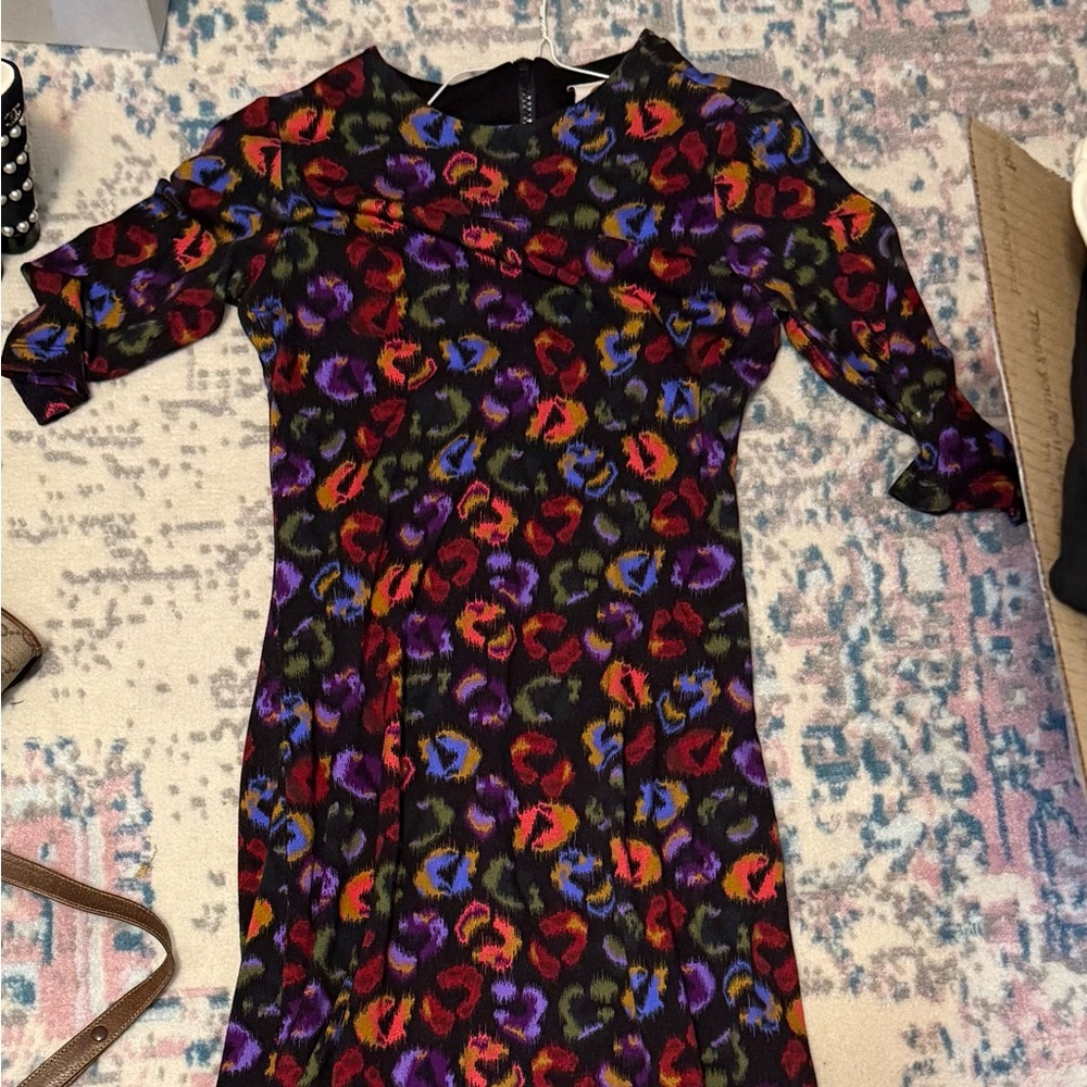 Farm Rio Colorful Leopard Print Dress